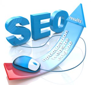 SEO positive red arrow in the design of the information related to the Internet and web sites