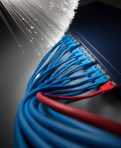 Network cables and fiber optic lights with network cable